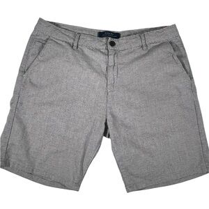 Zara Man Shorts Black White Micro Check Men's Size 36 Flat Front